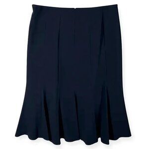 Lafayette 148 Godet Skirt Trumpet A Line Knee Length Work Black Size 24